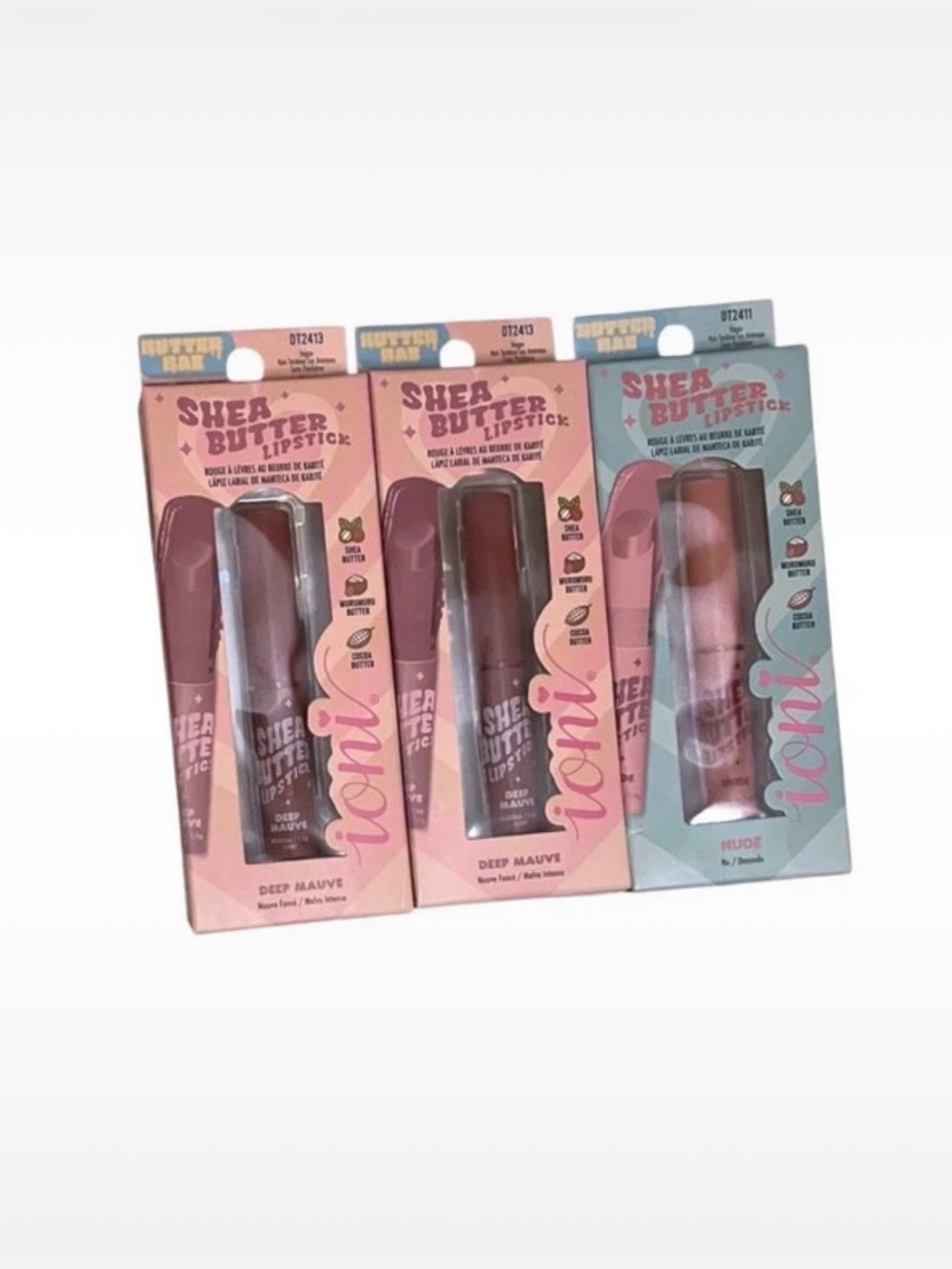 All 3 of these Ioni Shea Butter Lipsticks Nude Deep Mauve New in package